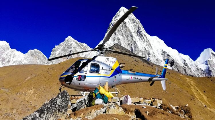 Ebc trekking fly back helicopter