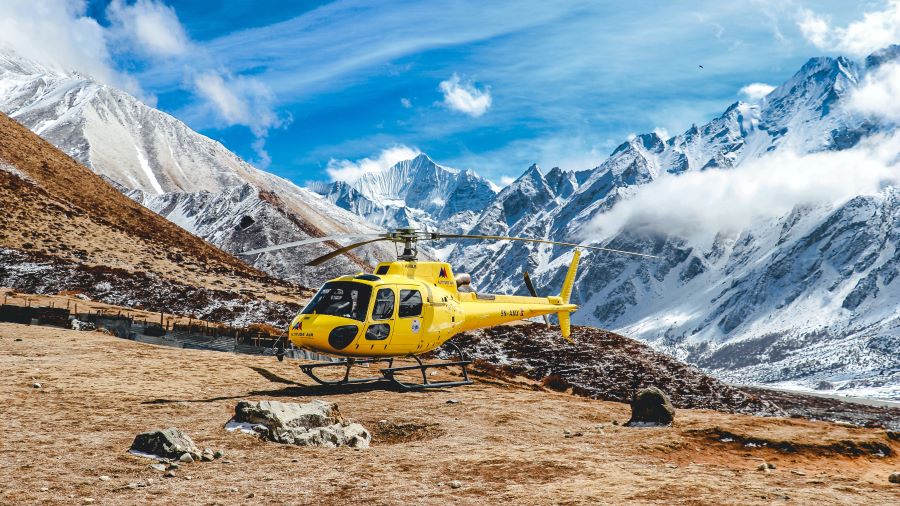 Everest Base camp Helicopter Landing