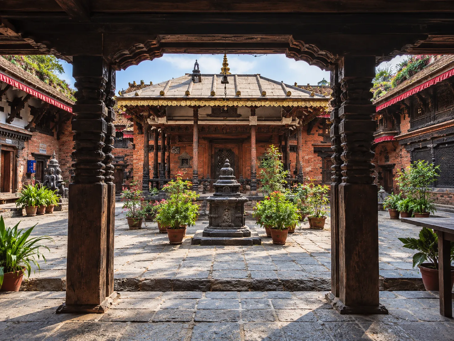 courtyard in patan, kathmandu valley