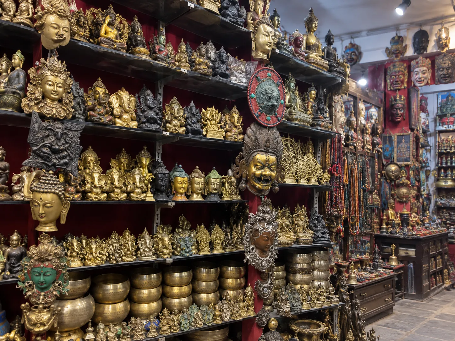 buddhist tibetian traditional souvenir and artisan shop in kathmandu